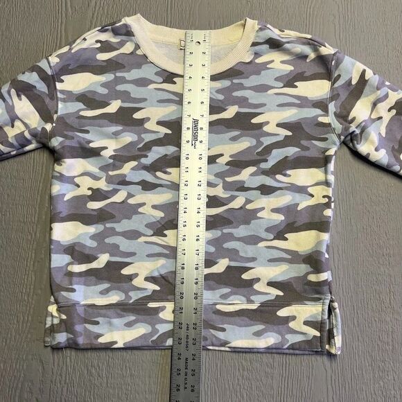 Dittos Sweatshirt Womens Soft Comfy Large Blue Beige Camo Pullover Camouflage - Picture 7 of 10